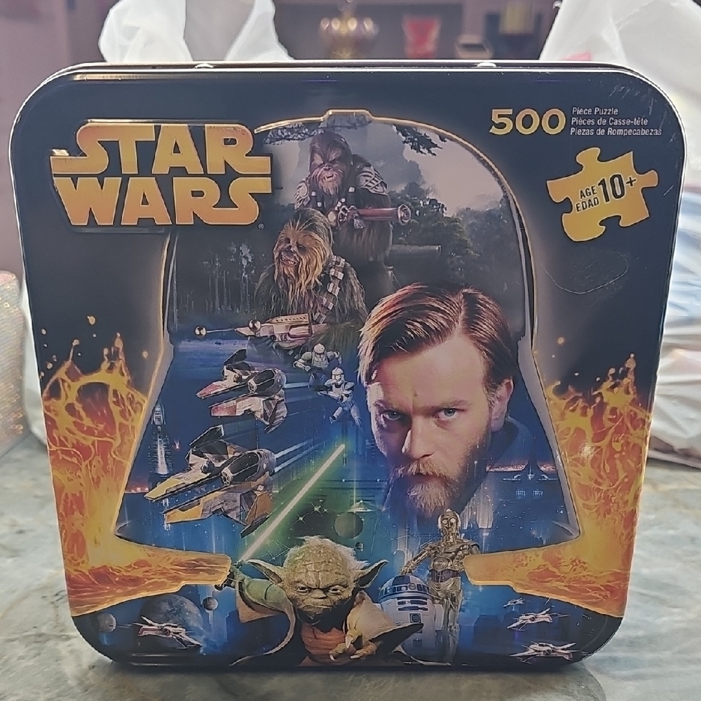 2005 Star Wars 500-Piece Puzzle Tin 2 Sided Jigsaw Puzzle.